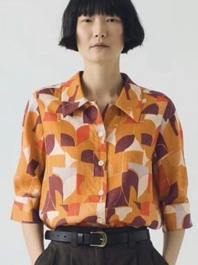 TOAST Gia Paintbox Print Shirt Blouse Women’s 6 Colorful Art Teacher Artistic